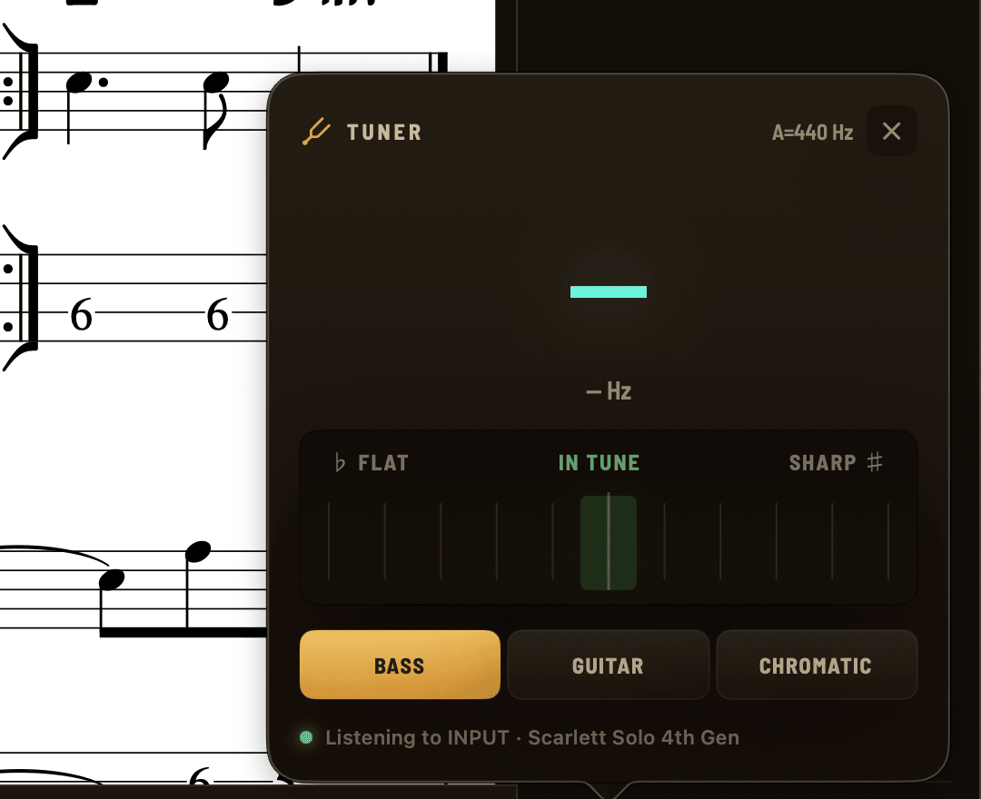 Tuner on the live input.