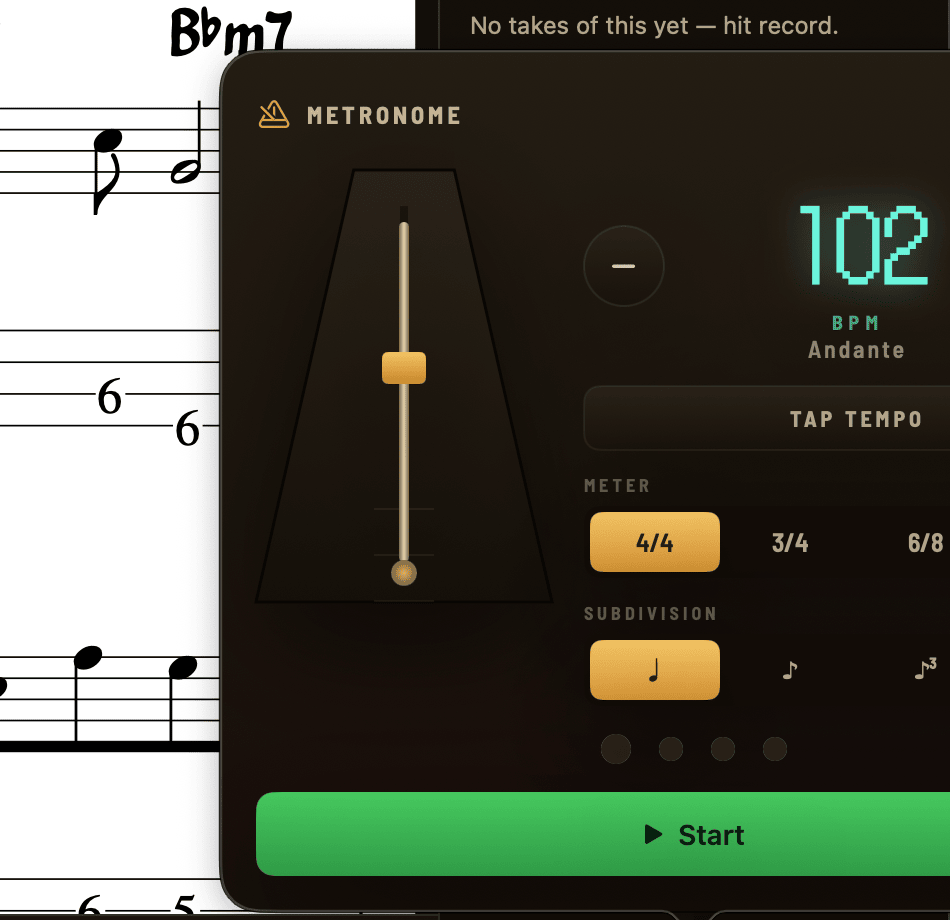 Metronome with tap tempo and count-in.